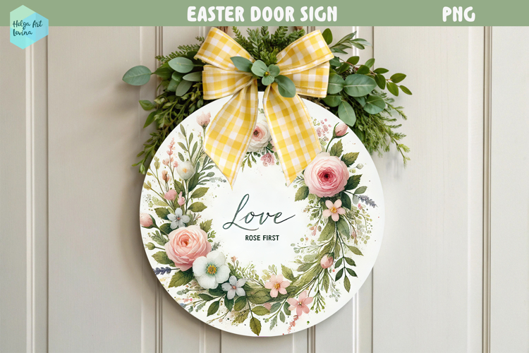 Spring Easter Round Sign