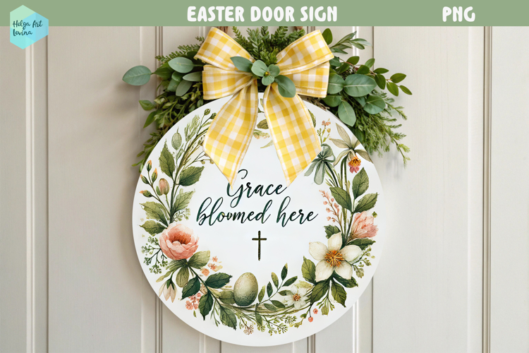 Spring Easter Round Sign