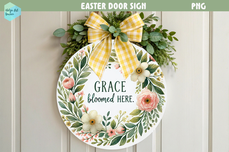 Spring Easter Round Sign