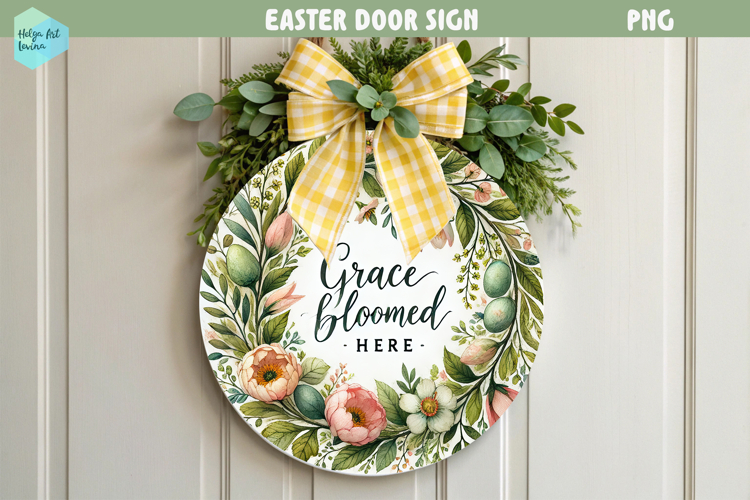 Spring Easter Round Sign