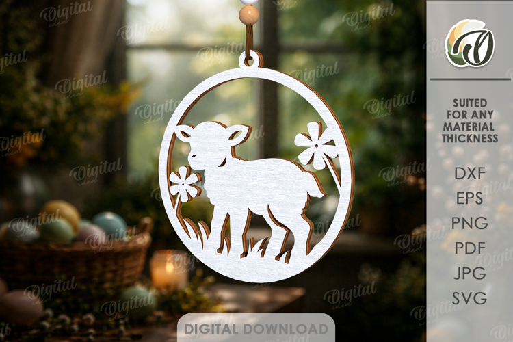 Easter Round Sign Laser Cut. Easter Wall Decor SVG