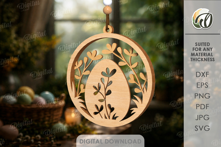 Easter Round Sign Laser Cut. Easter Wall Decor SVG