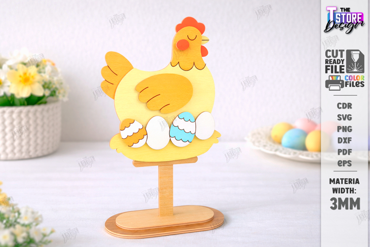 Easter Shelf Sitter Laser Cut | Easter Desk Decor SVG | CNC