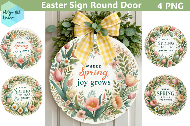 Spring Easter Round Sign