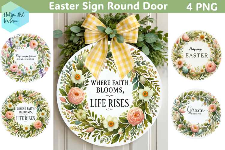 Spring Easter Round Sign