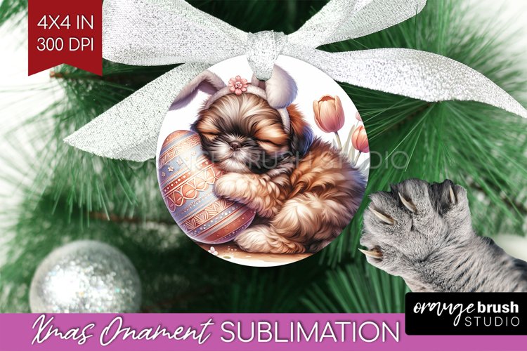 Easter Dog Ornament PNG - Cute Puppy PNG Sublimation