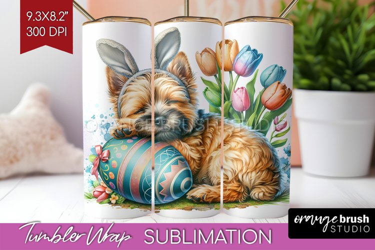 Easter Dog Tumbler Wrap - Cute Puppy Tumbler PNG Sublimation