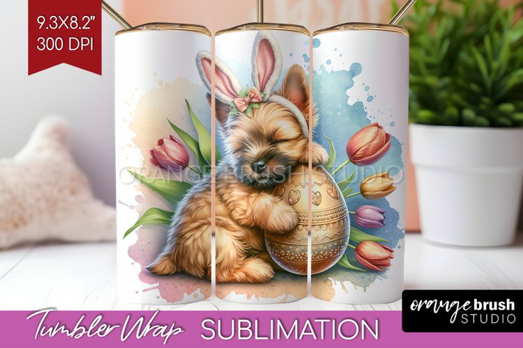 Easter Dog Tumbler Wrap - Cute Puppy Tumbler PNG Sublimation