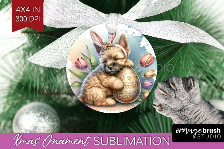 Easter Dog Ornament PNG - Cute Puppy PNG Sublimation