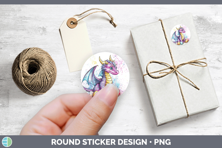 Easter Splash Dragon Stickers | Round Labels Designs