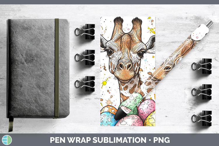 Easter Splash Giraffe Pen Wrap Sublimation Pen Designs