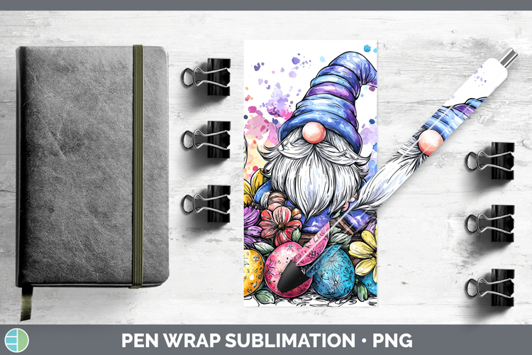 Easter Splash Gnome Pen Wrap Sublimation Pen Designs