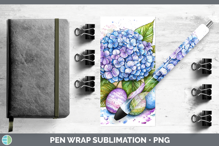 Easter Splash Hydrangea Pen Wrap Sublimation Pen Designs