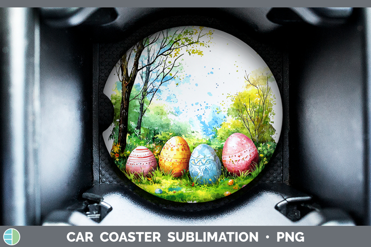 Easter Splash Landscape Car Coaster Sublimation Designs