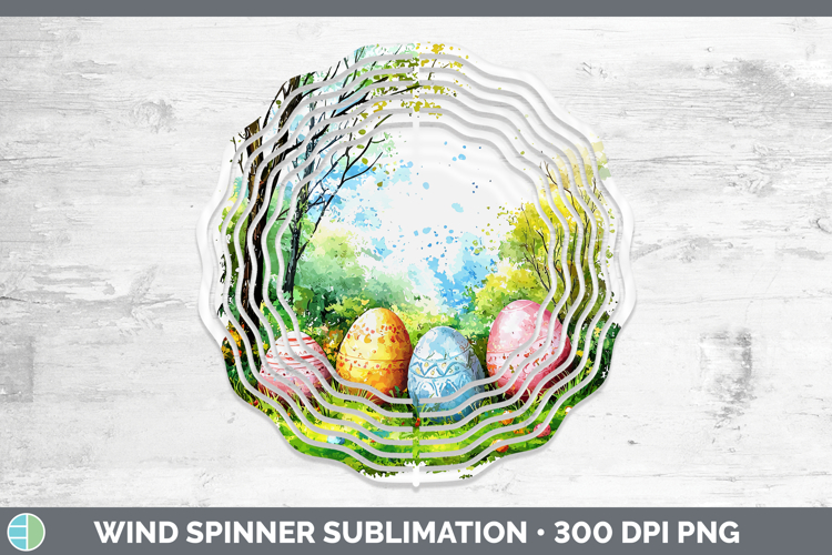 Easter Splash Landscape Wind Spinner Sublimation Spinner Des