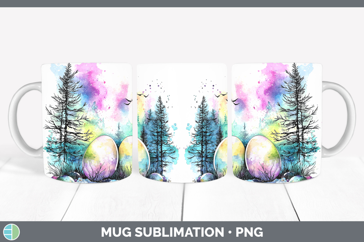 Easter Splash Northern Lights Mug Wrap Sublimation Coffee Cu