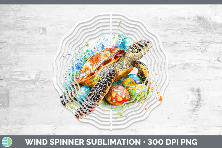 Easter Splash Sea Turtle Wind Spinner Sublimation Spinner De