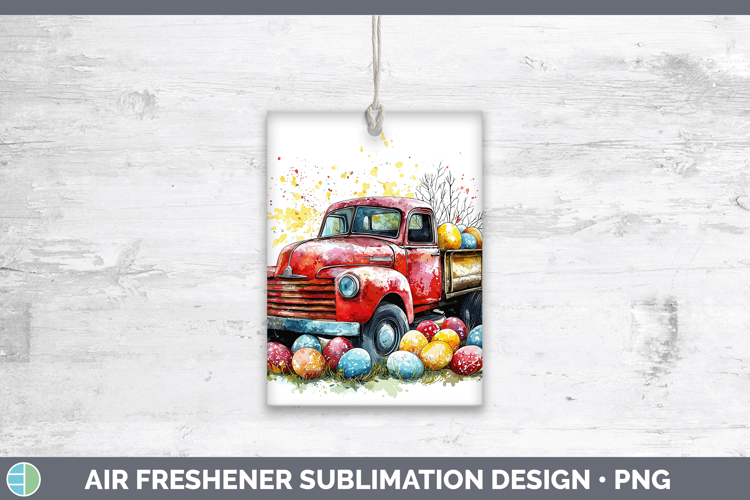 Easter Splash Vintage Truck Air Freshener Sublimation Car Fr