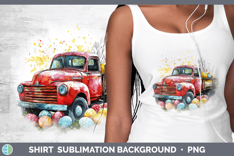 Easter Splash Vintage Truck Shirt Sublimation Sublimation Ba