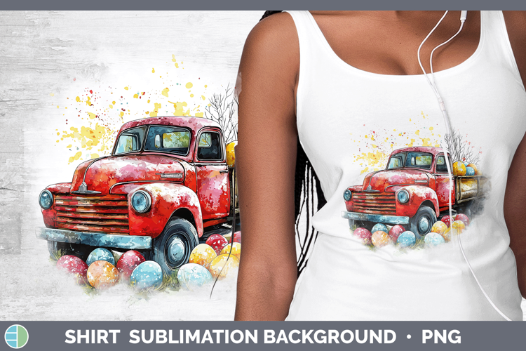 Easter Splash Vintage Truck Shirt Sublimation Sublimation Ba