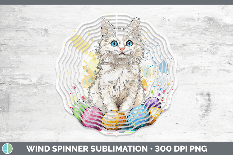 Easter Splash White Cat Wind Spinner Sublimation Spinner Des