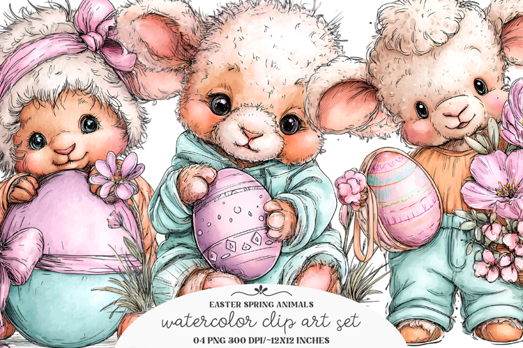 Easter Spring Animals Clipart - Easter Spring Animals PNG