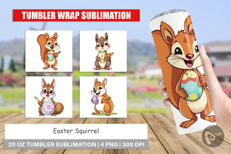 Tumbler Easter Squirrel