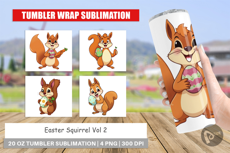 Tumbler Easter Squirrel