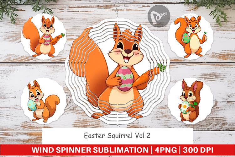 Wind Spinner Easter Squirrel