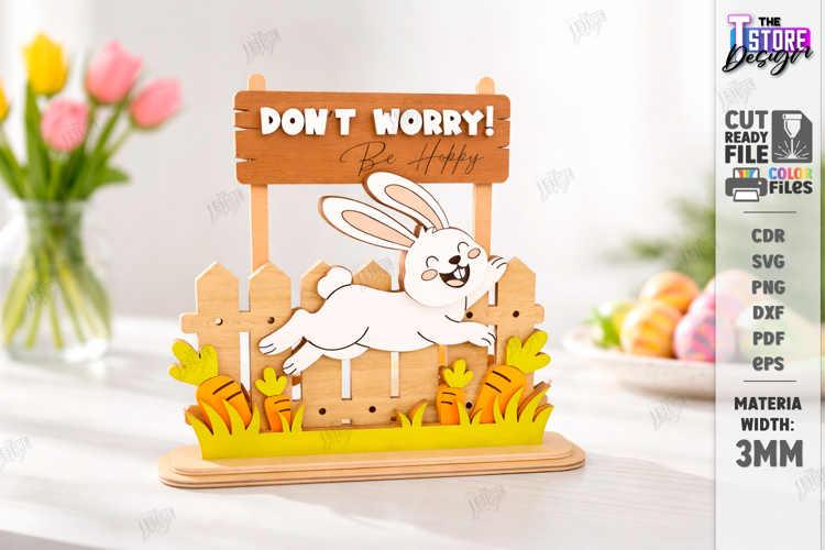 Easter Bunny Shelf Sitter Laser Cut | Layered Easter Stand