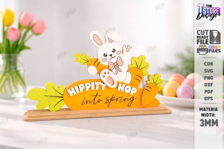 Easter Bunny Shelf Sitter Laser Cut | Layered Easter Stand
