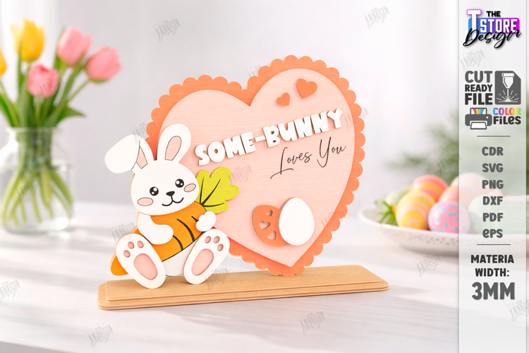 Easter Bunny Shelf Sitter Laser Cut | Layered Easter Stand