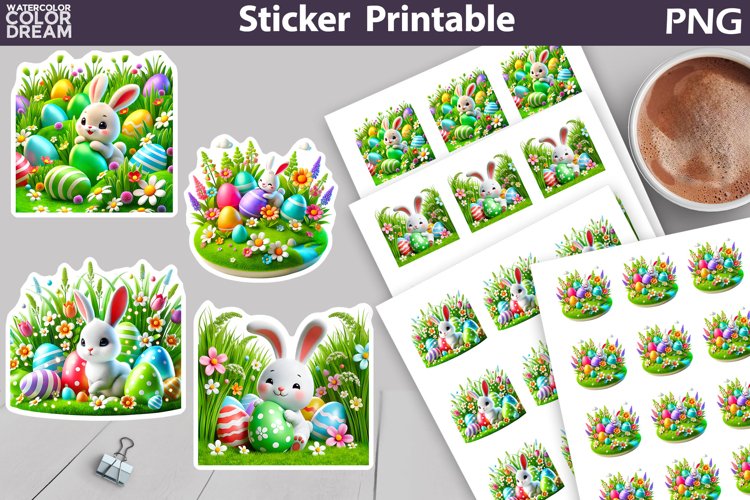 Bunny Easter Sticker | Bunny Eggs Sticker