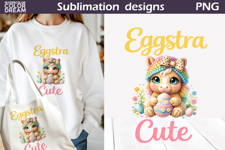 Cute Animals Easter | Horse Egg Sublimation