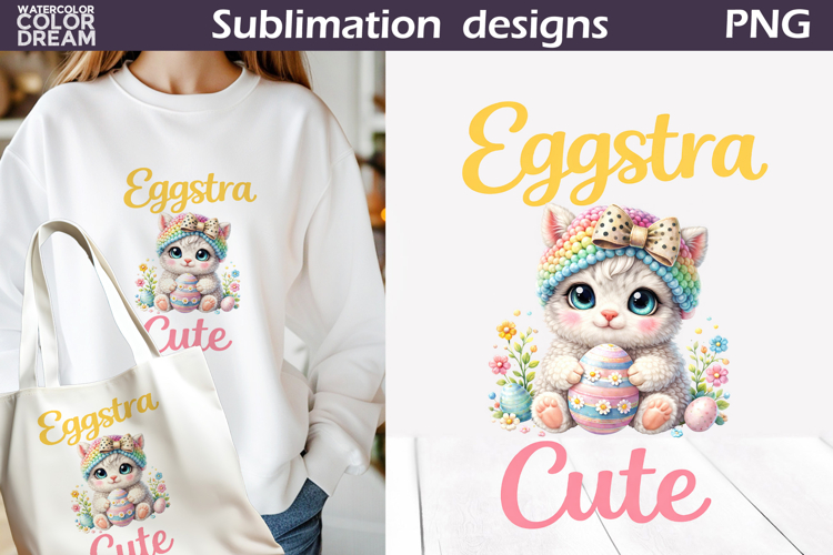 Cute Animals Easter | Kitty Egg Sublimation