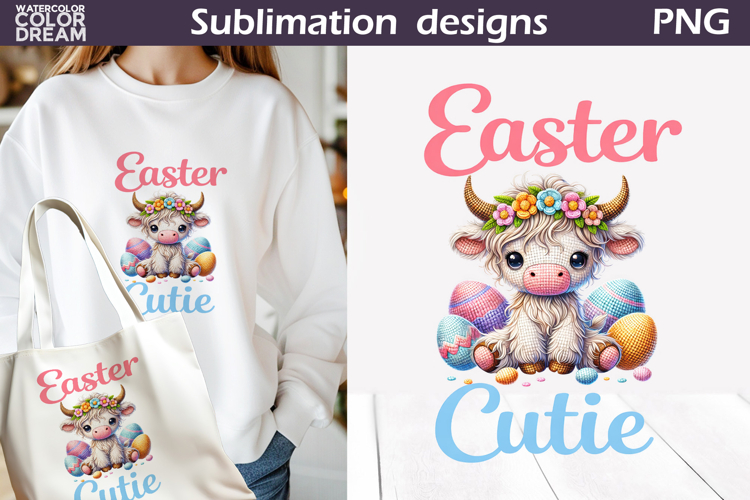 Cute Animals Easter | Cow Egg Sublimation