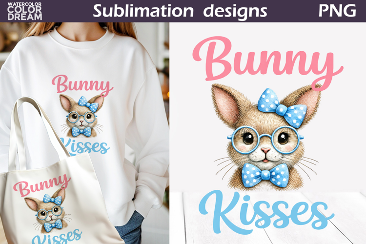 Cute Animals Easter | Bunny Kisses Sublimation