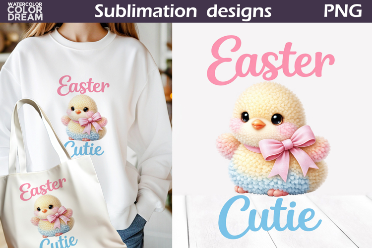 Cute Animals Easter | Chicken Coquette Pink Bow Sublimation