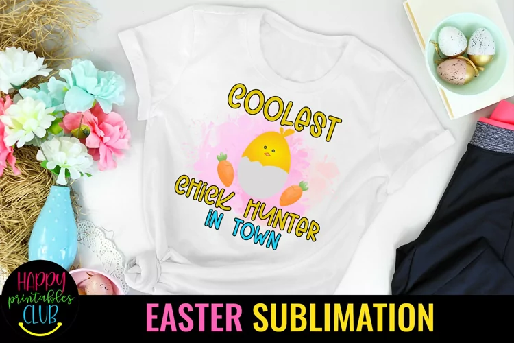 Coolest Chick Hunter I Easter Sublimation Design