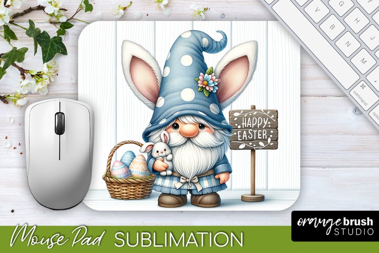 Easter Sublimation Mouse Pad - Easter Gnome Theme Mousepad