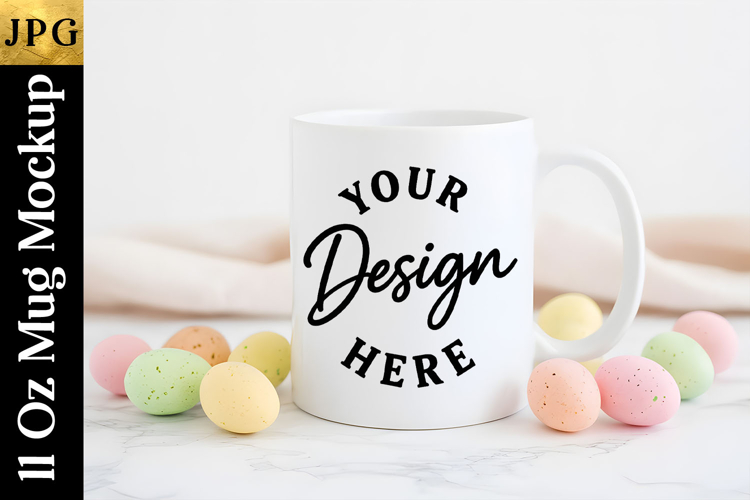 Easter Sublimation Mug Mockup | Spring Coffee Cup JPG