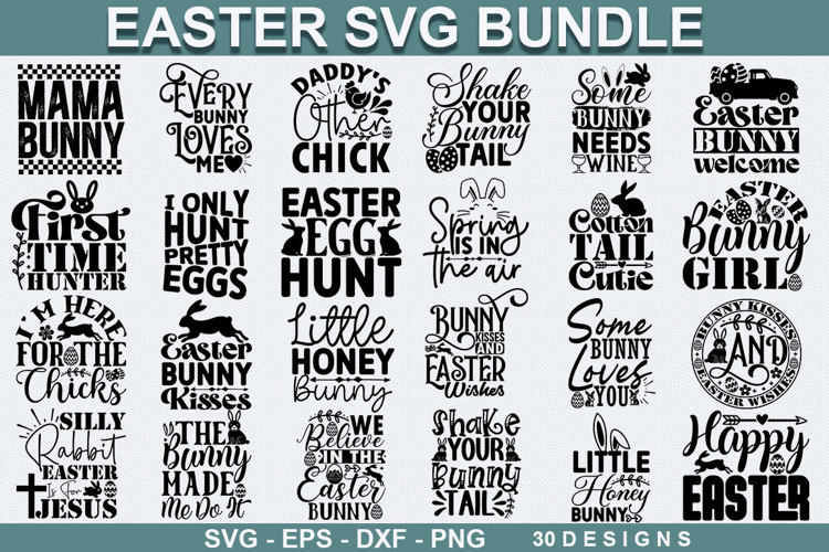 Easter SVG Bundle - Easter Quotes Design ,Easter SVG Design