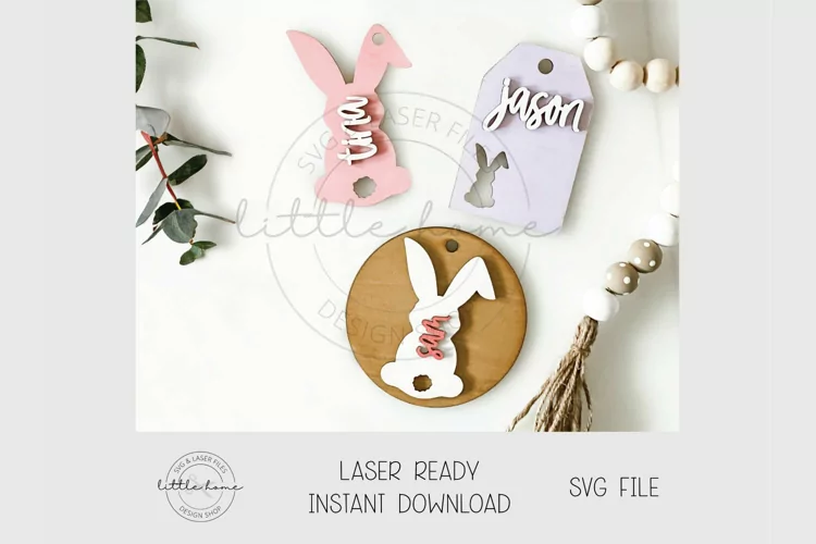 Easter Basket Name Tag, Easter Laser Files