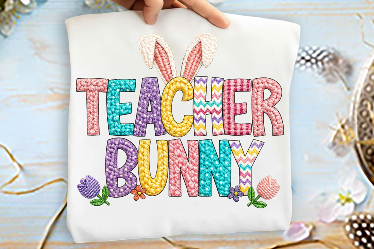 Easter Teacher Bunny Sublimation PNG