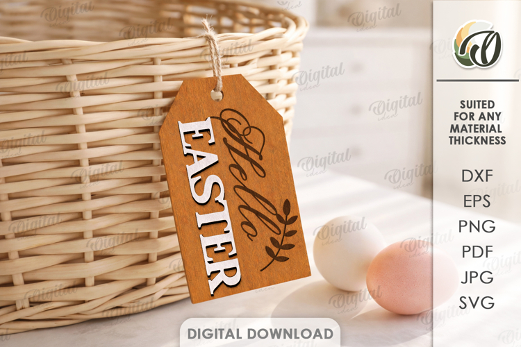 Easter Tiered Tray Decor Laser Cut. Gift Tag SVG