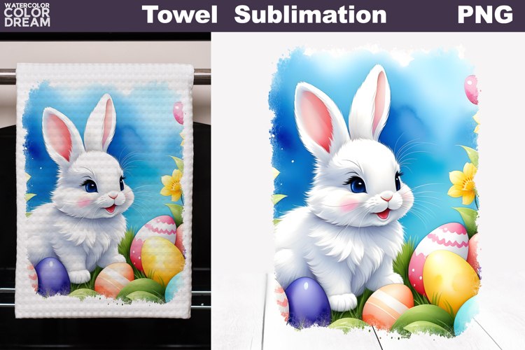Easter Bunny Kitchen Towel | Easter Towel Sublimation