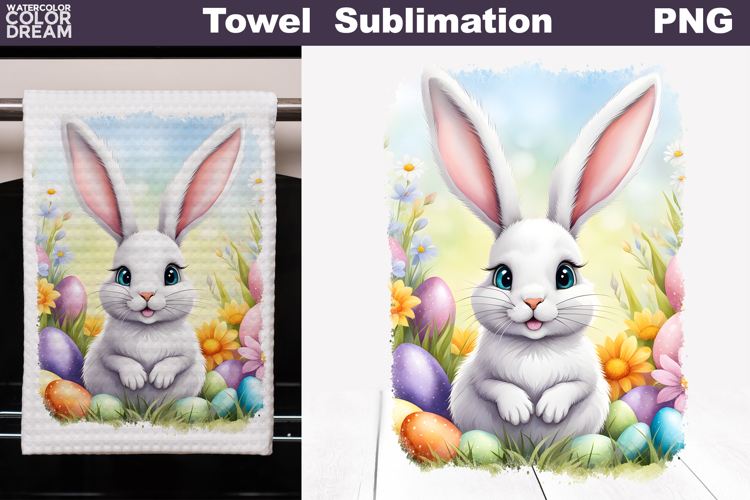 Easter Bunny Kitchen Towel | Easter Towel Sublimation