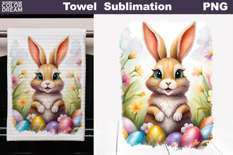 Easter Bunny Kitchen Towel | Easter Towel Sublimation