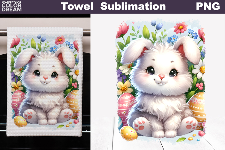 Easter Bunny Kitchen Towel | Easter Towel Sublimation