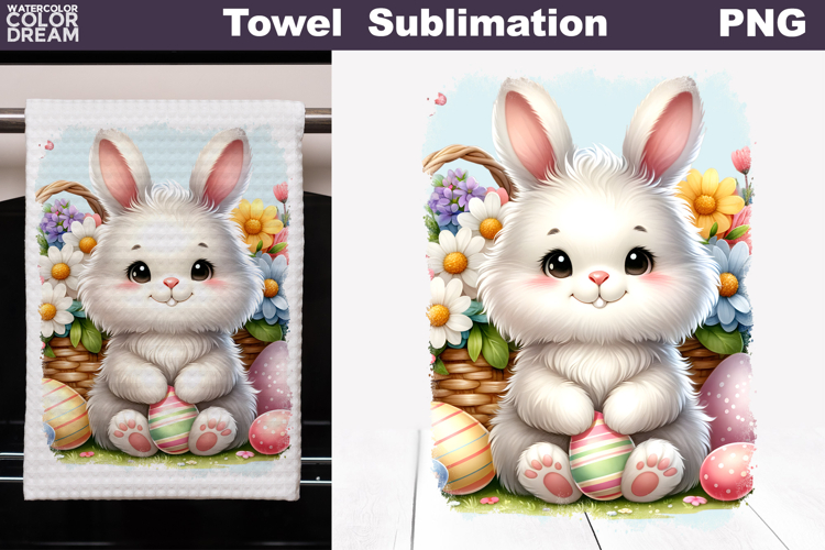 Easter Bunny Kitchen Towel | Easter Towel Sublimation
